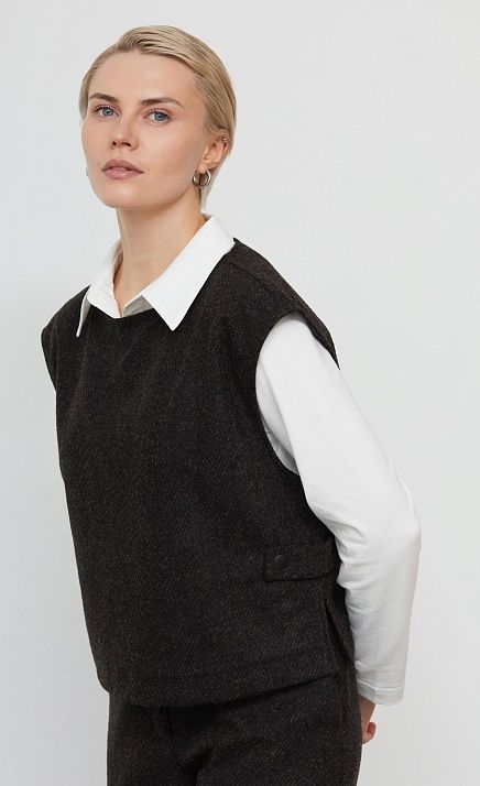 GRIOL. Жилет жен. 387912А.11313.8211M Коричневый меланж GRIOL GRIOL. Жилет жен. 387912А.11313.8211M Коричневый меланж