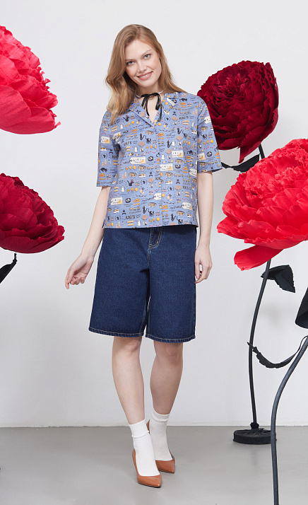 Рубашка в пижамном стиле GRIOL