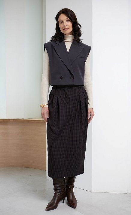 GRIOL. Юбка жен. 350076.03312.1199P коричневый/черный GRIOL GRIOL. Юбка жен. 350076.03312.1199P коричневый/черный