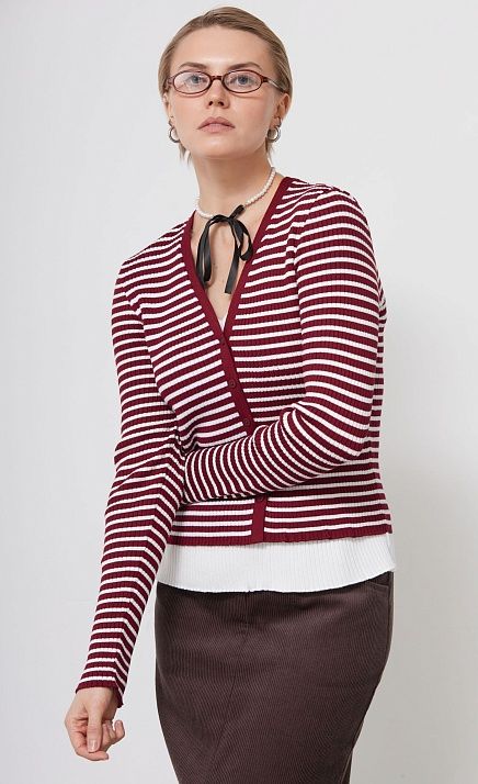 GRIOL. Джемпер жен. 310509.33303.4802S Бордово-молочный GRIOL GRIOL. Джемпер жен. 310509.33303.4802S Бордово-молочный