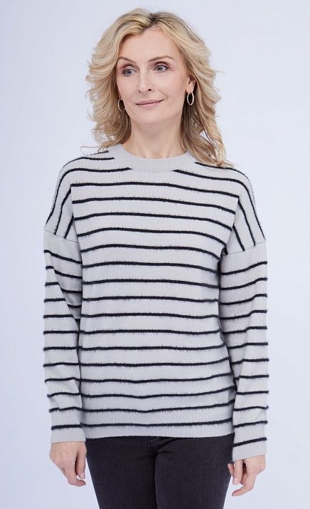 GRIOL. Джемпер жен. 310449.33303.8082S Серый полоса GRIOL GRIOL. Джемпер жен. 310449.33303.8082S Серый полоса