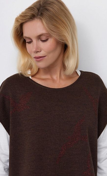 GRIOL. Жилет жен. 380046уд33303.1000M Коричневый меланж GRIOL GRIOL. Жилет жен. 380046уд33303.1000M Коричневый меланж