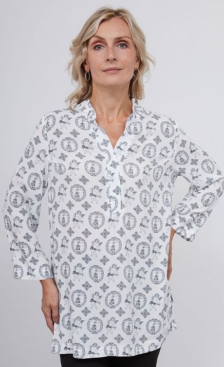 Блузка удлиненная с принтом GRIOL